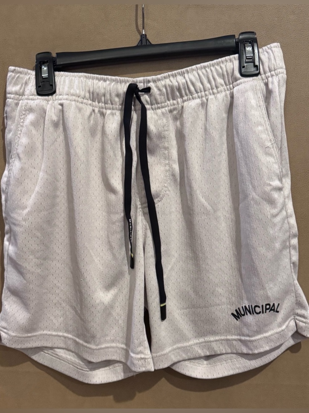 Men's White Athletic Mesh Shorts